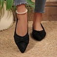 thumbnail image 6 of Gpaecead Women's Bow Dressy Shoes Pointed Toe Faux Suede Soft Sole Comfort Versatile Casual Slip On Flats For Work And Casual, Black, 6 of 8