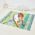 thumbnail image 2 of Blue Pioneer Flower Striped Pattern Blanket,Comfortable Soft Flannel Throw Blanket,All Season,Warm Lightweight Blankets for Sofa Bed Couch Living Room Chair,30"x40", 2 of 4