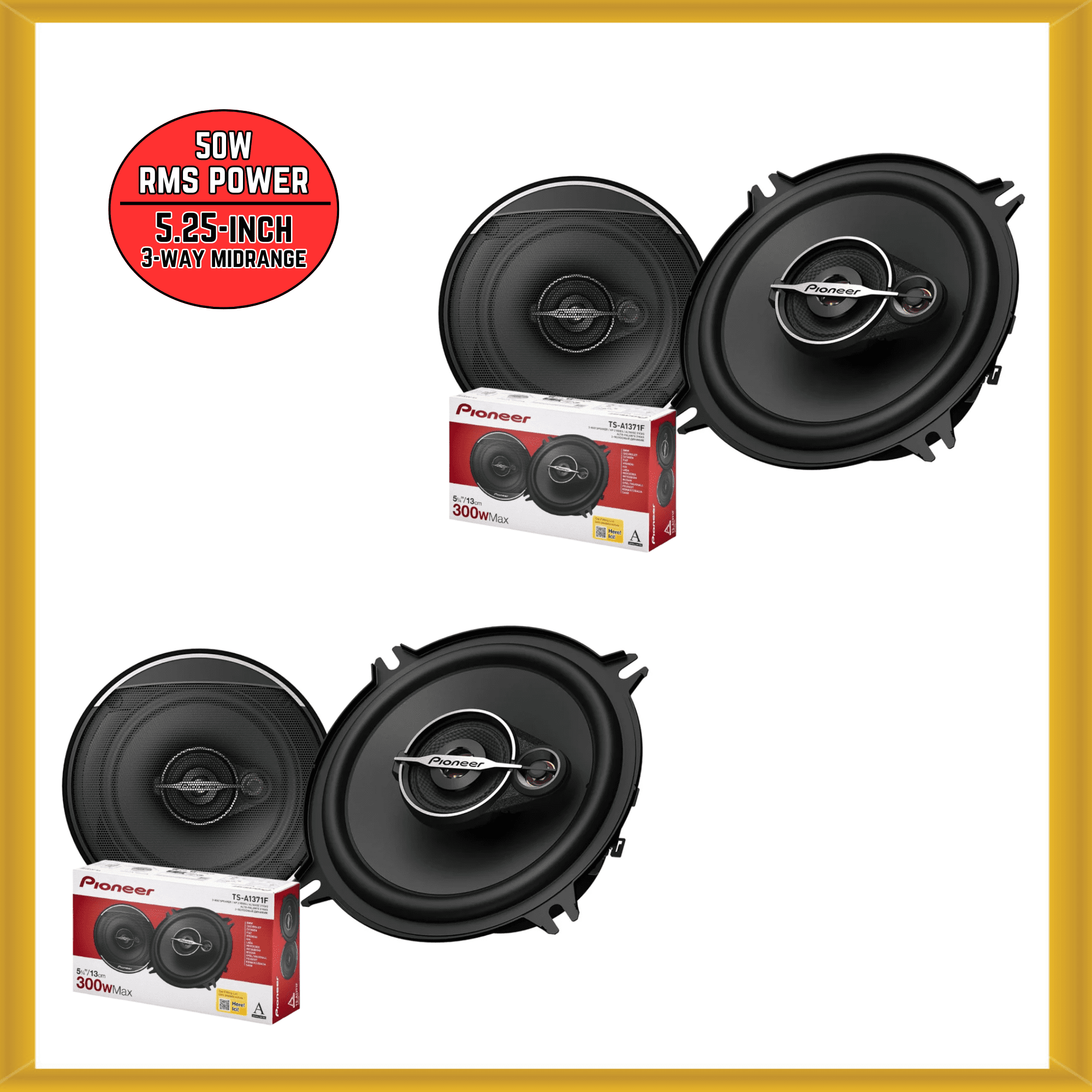 Pioneer A-series 6" X 9" 600-watt 4-way Speakers