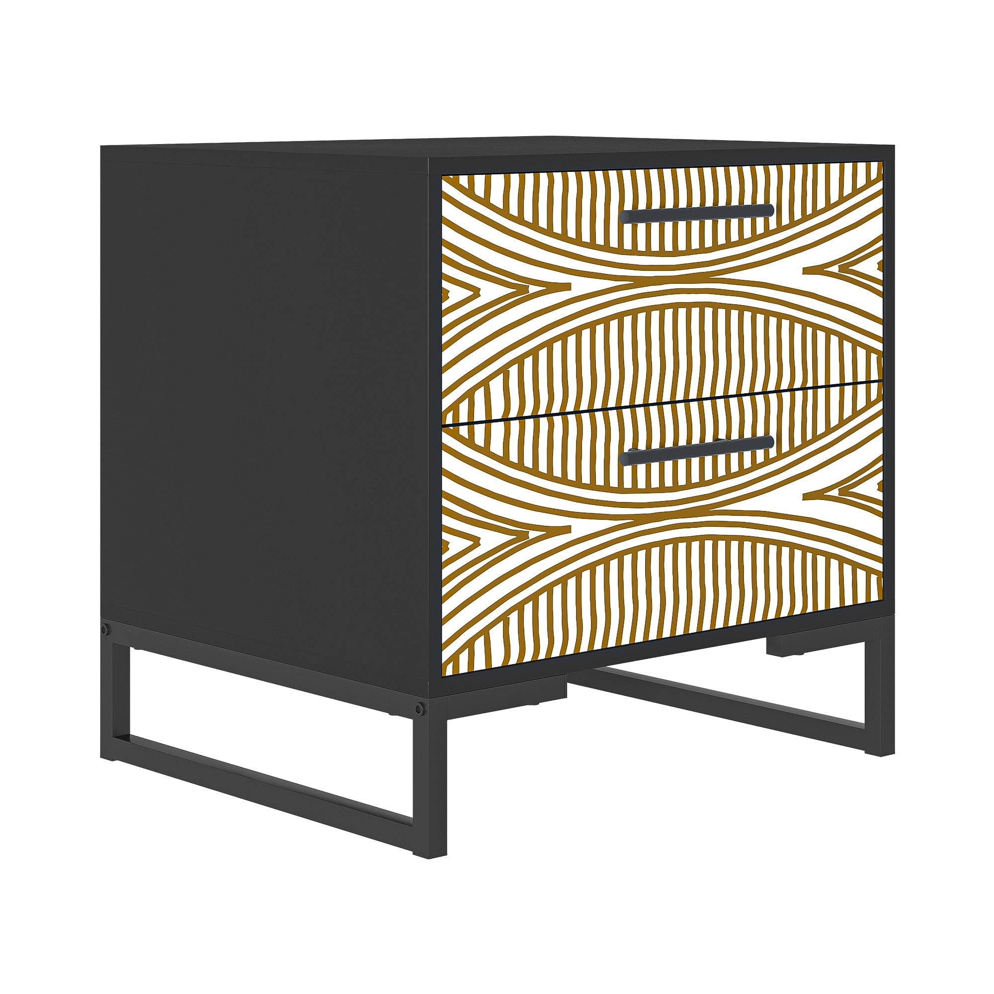 YYAo Modern 2 Drawer Nightstand, End Table Bedside Table with Storage for Living Room, Bedroom, Black YYAo Modern 2 Drawer Nightstand, End Table Bedside Table with Storage for Living Room, Bedroom, Black