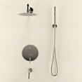 thumbnail image 6 of Ivy 1.8 GPM Wall Mount Fixed Shower Head with Hand Sprayer and Tub Filler in Polished Chrome, Valve Included, 6 of 7