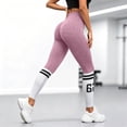 thumbnail image 2 of Akiihool Plus Size Yoga Pants Yoga Pants for Women with Pockets High Waisted Workout Pants Tummy Control Bootleg Work Pants for Women (Pink,L), 2 of 7