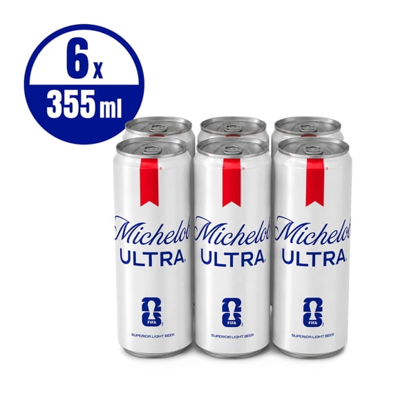 Cerveza clara Michelob Ultra 6  latas de 355 ml c/u