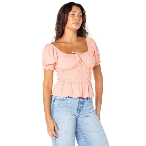 The Celebrity Pink Women's and Women's Plus Puff Sleeve Top, Sizes XS-XXXL