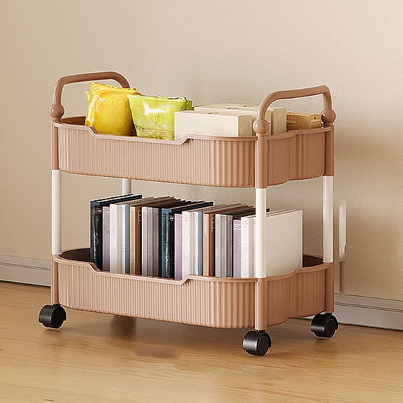 2 Tier Slim Rolling Storage Cart, Bathroom Storage Organizer, Utility Shelving Unit for Office, Bathroom, Kitchen, Laundry Room & Narrow Places