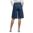 thumbnail image 4 of Women's Asymmetric Denim Shorts, Wrap Style Baggy Wide Leg Jorts, Distressed and Loose Fit Summer Casual Shorts for Streetwear and Going Out-Dark Blue, 4 of 5