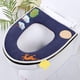 thumbnail image 1 of 1 PC Invierno Cálido Baño Felpa Asiento De Inodoro Sillín Lavable Lavable Estera De Baño Para Tejer Cómoda Cojín De Asiento (Color: Azul), 1 of 5