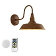 thumbnail image 1 of FSLiving Lampe Murale à Batterie 1-Lampe 55 Lumens Dimmable Télécommande LED Sans Fil Rouille Métal Luminaire Mural Industriel Rétro Design Col de Cygne pour Coin Chambre - Facile à Installer, 1 of 7