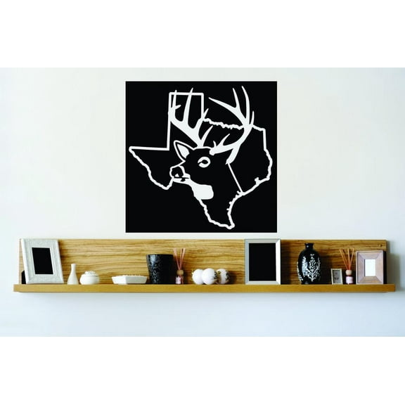 Hunting Themed Wall Decal Decoration Texas Wild Deer Buck Hunter Outdoor Lifestyle Stickers Home Decoration for Hunters - Size: 16 In x 16 In