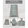 thumbnail image 7 of Teal Pink Geometric Pillow Covers Queen Size 2 Pack, Vintage Floral Watercolor Boho Soft Bed Throw Pillowcases Breathable Cooling Long Lumbar Body Pillow Sham Cover for Bed Sofa 20''x30'', 7 of 7