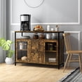 thumbnail image 2 of HOMCOM Industrial Sideboard Buffet Cabinet, Glass Door Bar Table, 2-Drawer Cupboard with Adjustable Shelves for Dining, Living Room, Rustic Brown, 2 of 10