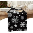 thumbnail image 2 of Table Runners 72 inches Long, Christmas White Snowflake Black Background Table Runner Farmhouse Dresser Scarves,Decortaive Table Runner Cover for Dining Coffee Table Holiday Party Wedding, 2 of 8