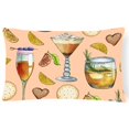 thumbnail image 1 of Drinks & Cocktails Peach Canvas Fabric Decorative Pillow, 1 of 1