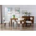 thumbnail image 5 of Guyou Dining Chairs Set of 2, Mid-Century Modern Velvet Upholstered Kitchen Chairs with Curved Backrest, Wooden Side Chairs for Dining Kitchen Living Room Bedroom, Cream, 5 of 11