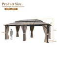 thumbnail image 7 of Aoxun 12x20FT Hardtop Gazebo, Aluminum Frame Permanent Pavilion with Curtains and Netting, Outdoor Polycarbonate Double Roof Canopy, Designed for Garden, Lawns, Patio, 7 of 7
