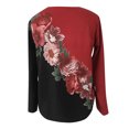 thumbnail image 4 of BUIgtTklOP No Boundaries Womens Tops 2023 Clearance Women Casual Tops Shirt Ladies V Neck Floral Print Loose T-Shirt Blouse Tee Top, 4 of 6