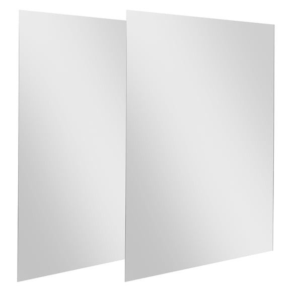 LOLIPPYY 2Pcs Self Adhesive Acrylic Mirror Tiles Silver Stick on Mirrors for Wardrobe Doors