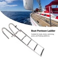 thumbnail image 3 of Boat 4 Step Boat Pontoon Ladder 316 Stainless Steel Anti Slip Folding Telescoping Deck Ladder with Pedal Hand Railing for Swimming Pool Marine, 3 of 7