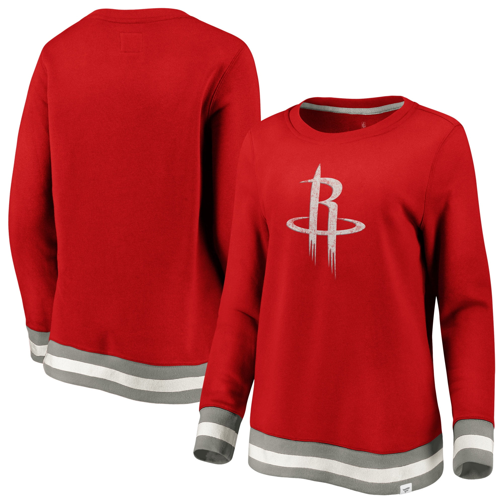 Houston Rockets Fanatics Branded Women's True Classic Vintage Retro Stripe  Fleece Crew Sweatshirt - Red - Walmart.com