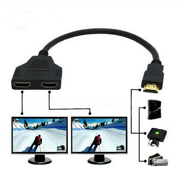 Aqestyerly House Essentials New Hdmi Cable Splitter Cable 1 Male to Hdmi 2 Female Y Splitter Adapter Apartment Home Essentials Clearance