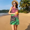 thumbnail image 3 of Logiee Neon Desert Moon Print Summer Dresses for Women,Beach Sleeveless Flowy Pocket Tshirt Tank Sundresses,Women's Sleeveless Dress, 3 of 7