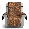 thumbnail image 6 of TSOVTHRID Brown Leopard Lightning Print Recliner Chair Covers Stretch Recliner Slipcovers Reclining Furniture Protector Washable Sofa Couch Cover with Storage Pocket for Pets Dog Cat, 6 of 7