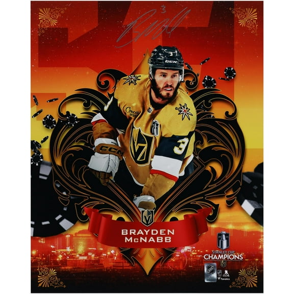 Brayden McNabb Vegas Golden Knights 2023 Stanley Cup Champions Autographed 16" x 20" Misfits Panel Photograph - Fanatics Authentic Certified