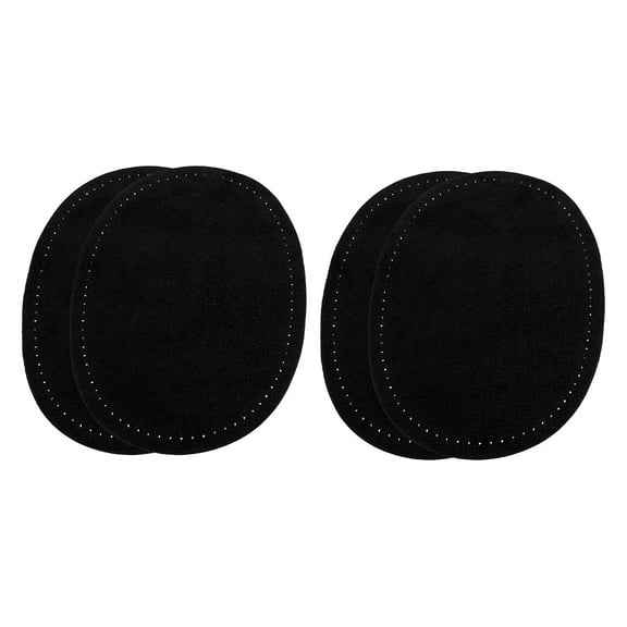 KALLORY Black Oval Elbow and Knee Patches 2 Pairs for Jackets Sweaters Clothing Repair and Decoration Accessories