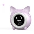 thumbnail image 3 of 2023 New Compact Purple Cartoon Cat Alarm Clock with Digital Display, 24-Hour Indicator, Night Light & External Power Supply – Creative Sleep Trainer for Kids, Space-Saving Design for Bedrooms &, 3 of 6