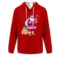thumbnail image 4 of Yteetum Christmas Hoodies for Women Oversized Crewneck Christmas Print Long Sleeve Knit Pullover Drawstring Hooded Sweatshirts Top Womens Casual Loose Xmas Holiday Print Round Neck Hoodies Fall, 4 of 4