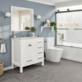 thumbnail image 3 of Eviva Aberdeen 36" Transitional White Bathroom Vanity with White Carrara Quartz Countertop, 3 of 7