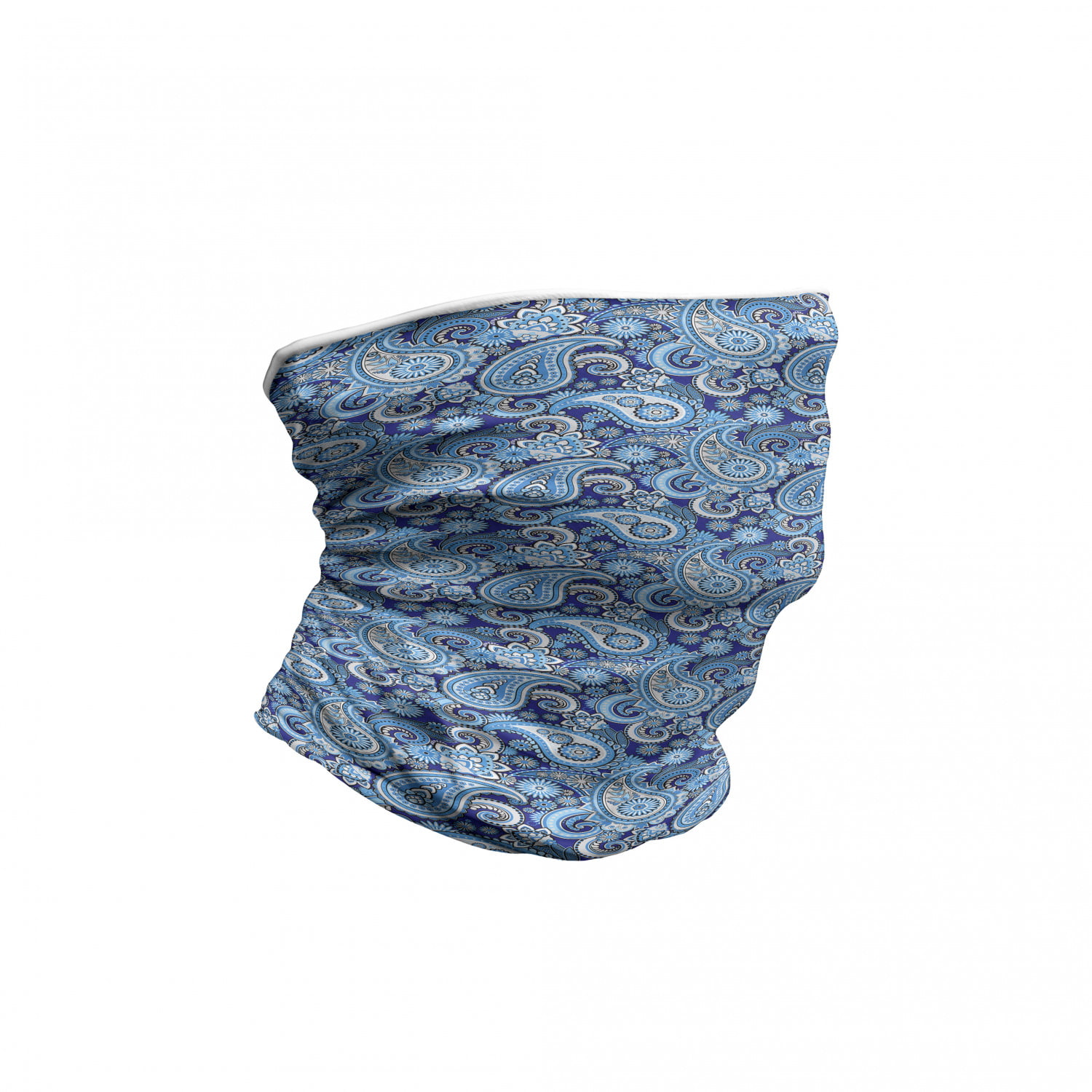 Paisley Neck Gaiter, Flowers Leaves, Unisex, Blue, by Ambesonne ...