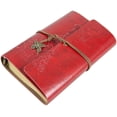 thumbnail image 2 of PU Leather Cover Notebook Blank Travel Journal Refillable Dairy Notepad Momory Planner Book Vintage Unlined Pages Binder Notes Book with Rope - A6 Size Thick Paper 160 Pages 7*5 Inches(Red), 2 of 8
