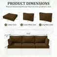 thumbnail image 2 of Kimunuk Outdoor Replacement Cushions for Patio Furniture, 4" Foam High-Density, 8-Piece Water-Resistant Outdoor Cushion for 3-Seat Sectional Patio Conversation Sets, Liner&Cover, Chocolate, 2 of 7
