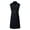 Black, variant on Women's Double-Breasted Sleeveless Trench Vest - Business Casual Mid-Length Wool-Blended Overcoat with Belted Waist