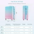 thumbnail image 7 of Euroco 3 Piece Luggage Sets, 20" Carry-on Suitcase with USB Port and Cup Holder,Hardside Lightweight Suitcase Set with TSA Lock and Spinner Wheels(20"/24"/28"),Blue & Pink, 7 of 7