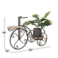 thumbnail image 3 of DecMode 25" x 10" x 19" 2 Tier Brown Metal Bike Plantstand, 3 of 9
