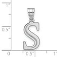 thumbnail image 4 of 14k White Gold Etched Finish Block Letter S Initial Design Pendant, 4 of 4