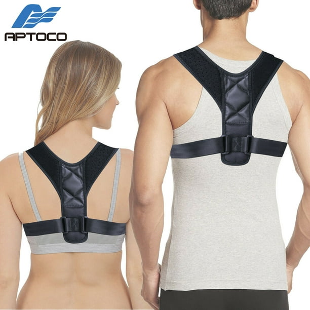 APTOCO Adjustable Clavicle Back Brace Upper Back Brace Posture Corrector  for Men and Women, Pain Relief for Neck, Back, Shoulder 