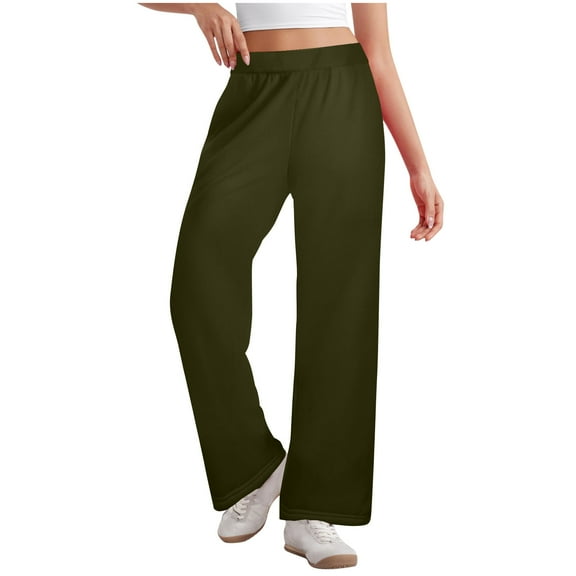 BXINGOHAI Women's Yoga Pants Wide Leg Sweatpants for Women Comfy Lounge Workout Pants With Pockets Green,M