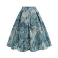 thumbnail image 3 of Aocisk Jupe Évasée de Mode pour Femme avec Nœud Décoratif et Motif Imprimé Intégral pour un Style Élégant Bleu G, 3 of 8