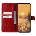 thumbnail image 3 of Nalacover For iPhone 12 Pro Max Case,Luxury 360 Protection Embossed Butterfly PU Leather and Soft TPU Flip Kickstand Magnetic Card Wallet Shockproof Protective Cover with Wrist Strap.Red, 3 of 7