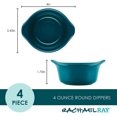 thumbnail image 2 of Rachael Ray Solid Glaze Ceramics Round Ramekins/Dipping Cup Set, 4 Piece, Teal, 2 of 8