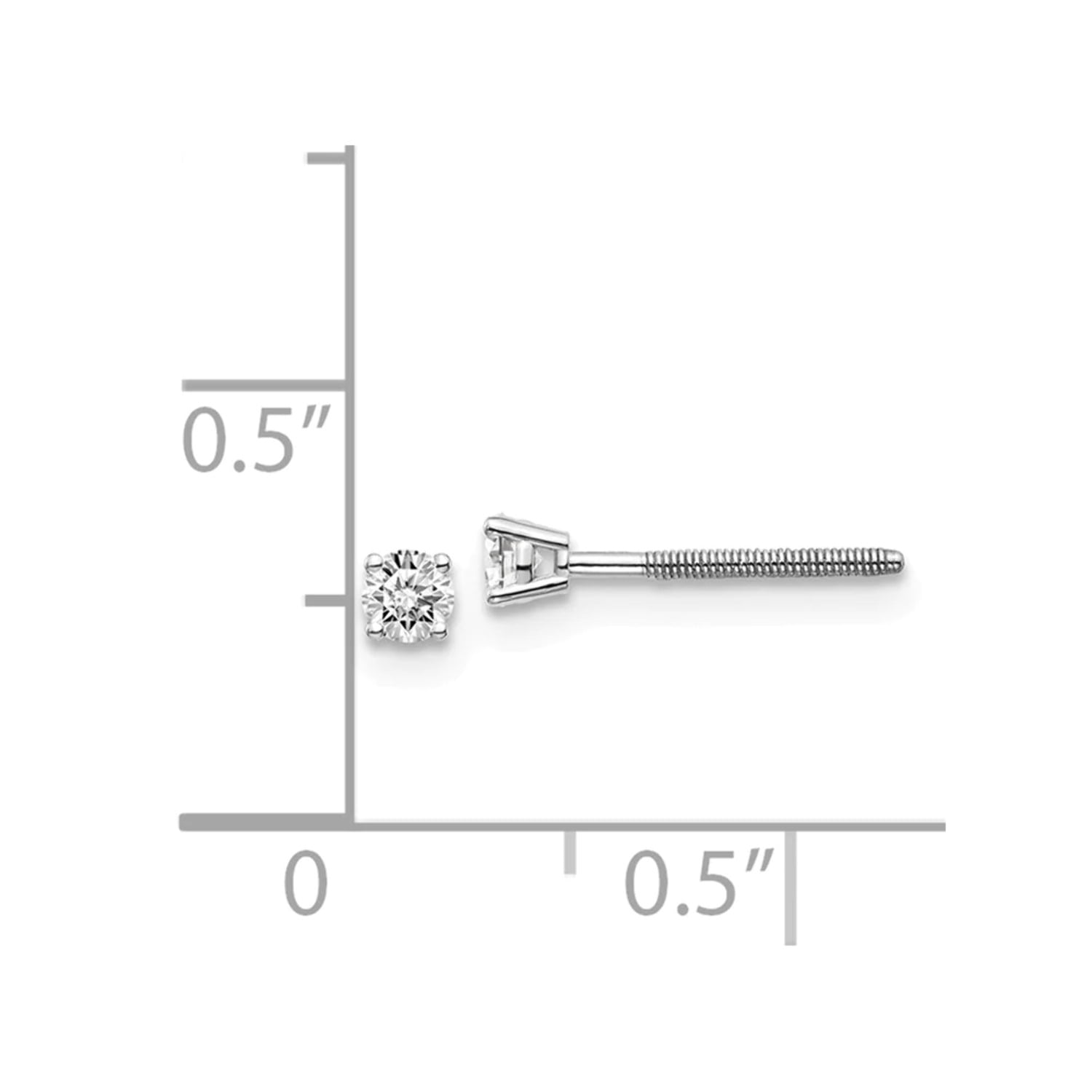 14Kw .15ct VS2/SI1 G-I Diamond Stud Thread on/off Post Earrings