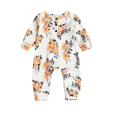 

Baby Girls Floral Print Romper Jumpsuit Sets