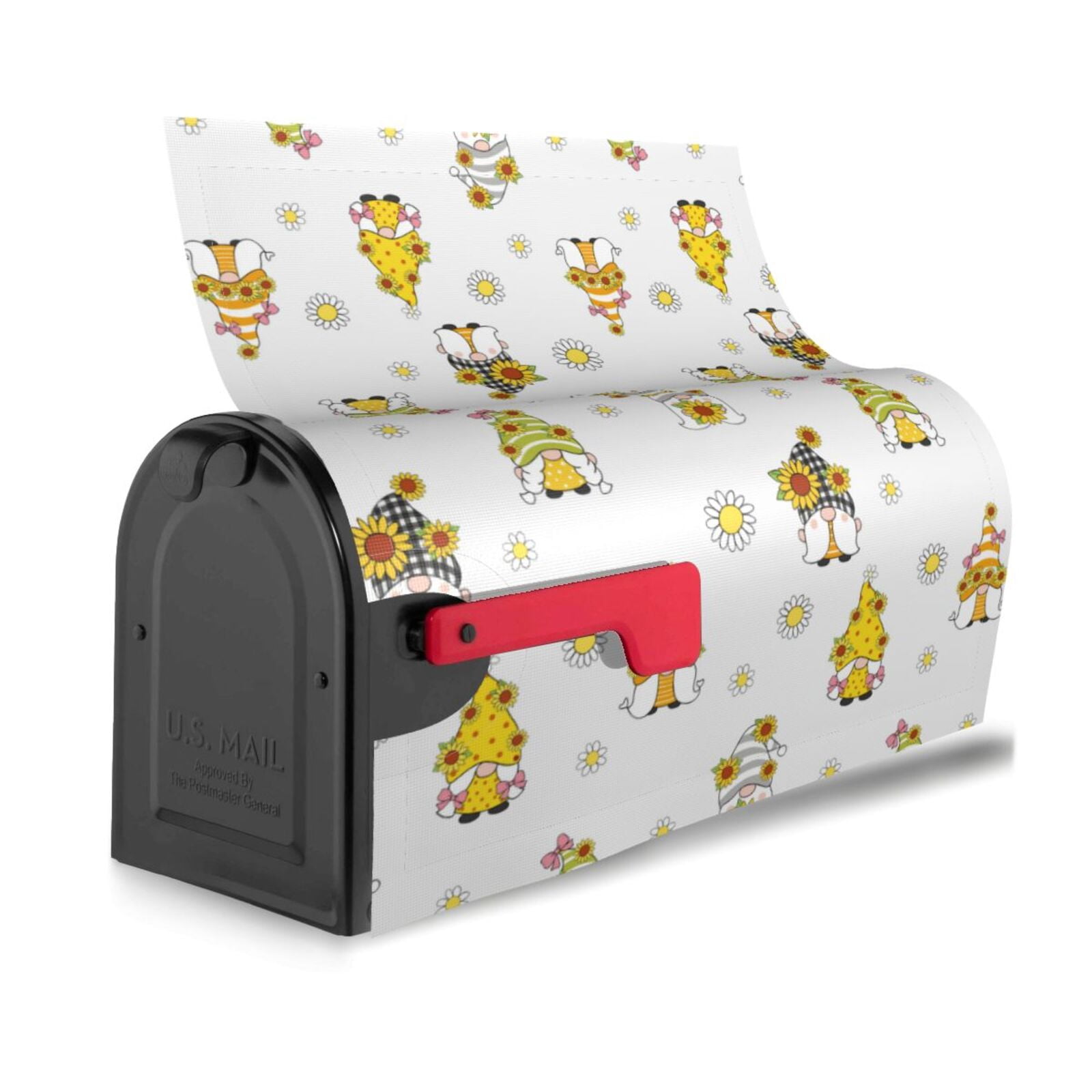 Logiee Gnome With Sunflower Print Post Letter Box Wrap Decor, Mailbox Cover Suitable for Standard Mailbox and Large Size Mailbox,Outdoor Yard Decoration-25.5x21 in