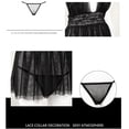 thumbnail image 2 of Women Lace Deep V Neck Nightgown Sheer Mesh See Through Backless Loungewear Sleep Lingerie Black Free Size 88.2‑143.3lb, 2 of 8