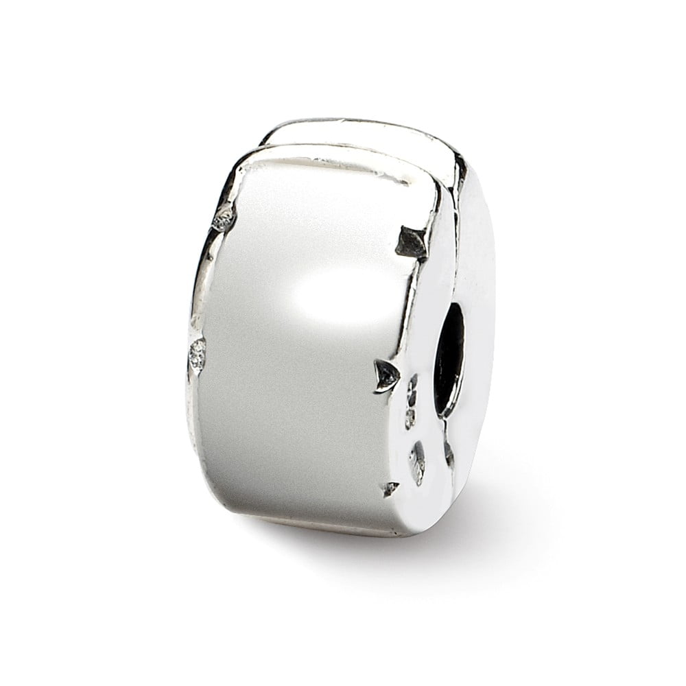 Sterling Silver Jewelry Gripper Beads Solid 5.45 mm 11.82 mm Reflections Hinged Clip Bead