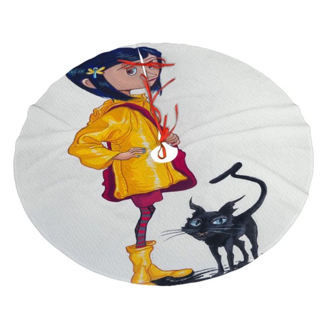 Falda para árbol de Navidad Coraline, suave y divertida, collar para árbol de Navidad, decoración navideña de estilo rústico, 36"