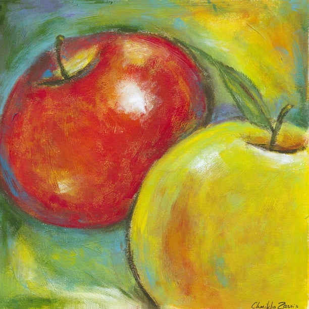 Abstract Fruits IV Apple Painting Kitchen Art Print Wall Art By Chariklia  Zarris